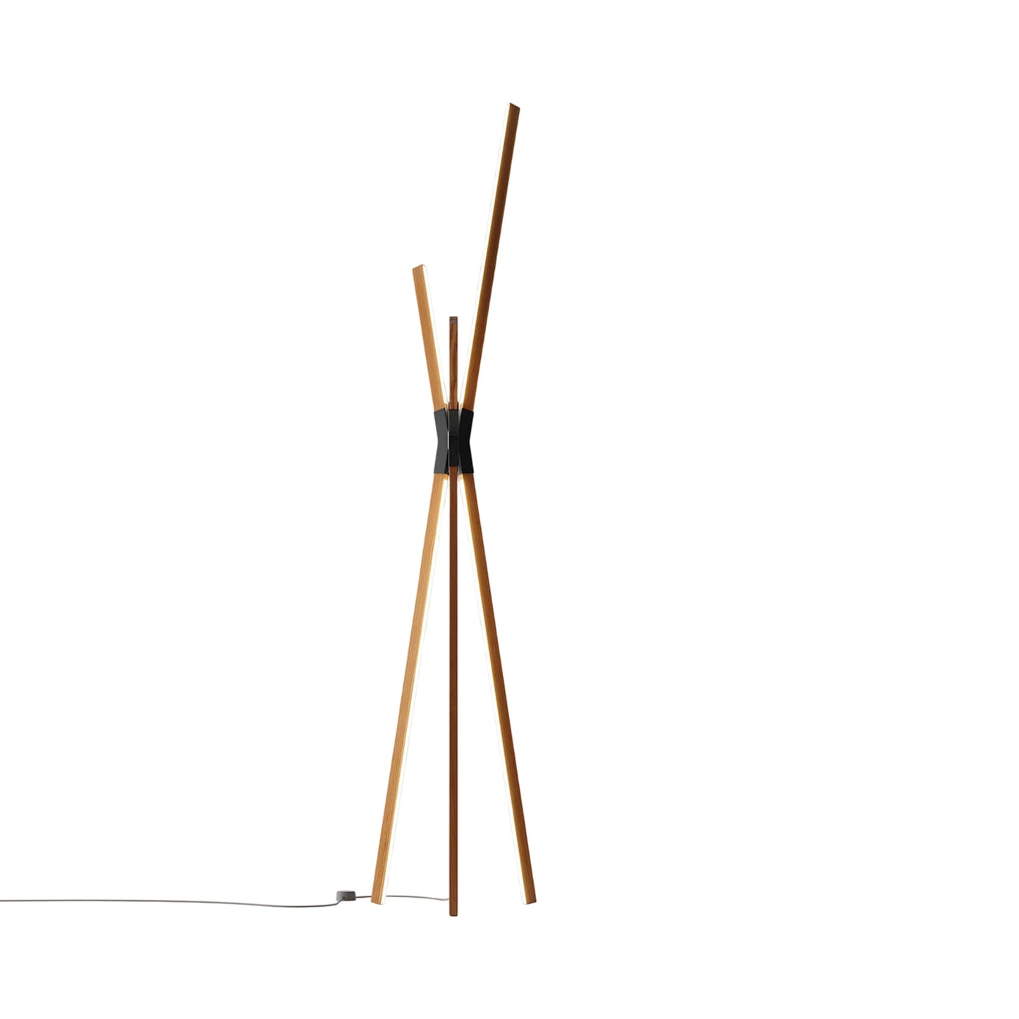Bang LED Floor Lamp in Heart Pine (Reclaimed)/Matte Black.