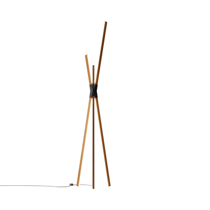 Bang LED Floor Lamp in Heart Pine (Reclaimed)/Matte Black.