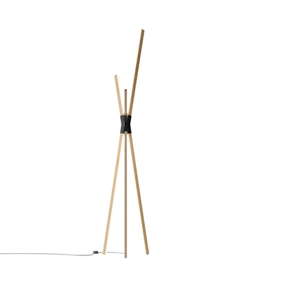 Bang LED Floor Lamp in Maple/Matte Black.