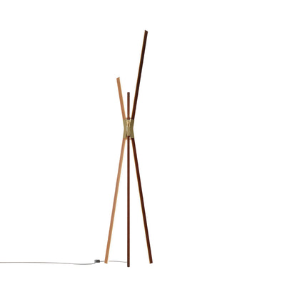 Bang LED Floor Lamp in Water Tower Redwood/Polished Brass.