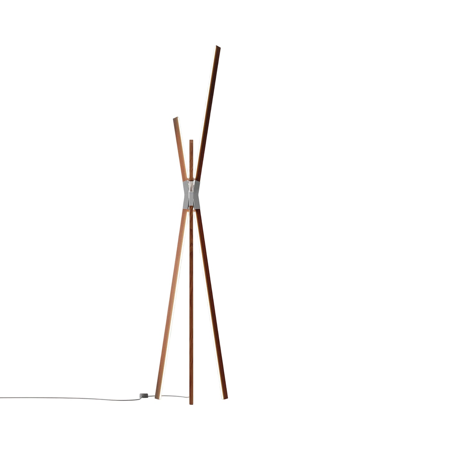 Bang LED Floor Lamp in Water Tower Redwood/Polished Nickel.