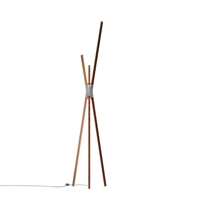 Bang LED Floor Lamp in Water Tower Redwood/Polished Nickel.