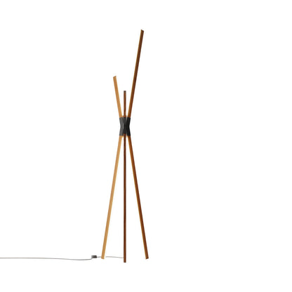 Bang LED Floor Lamp in Heart Pine (Reclaimed)/Slate Grey.