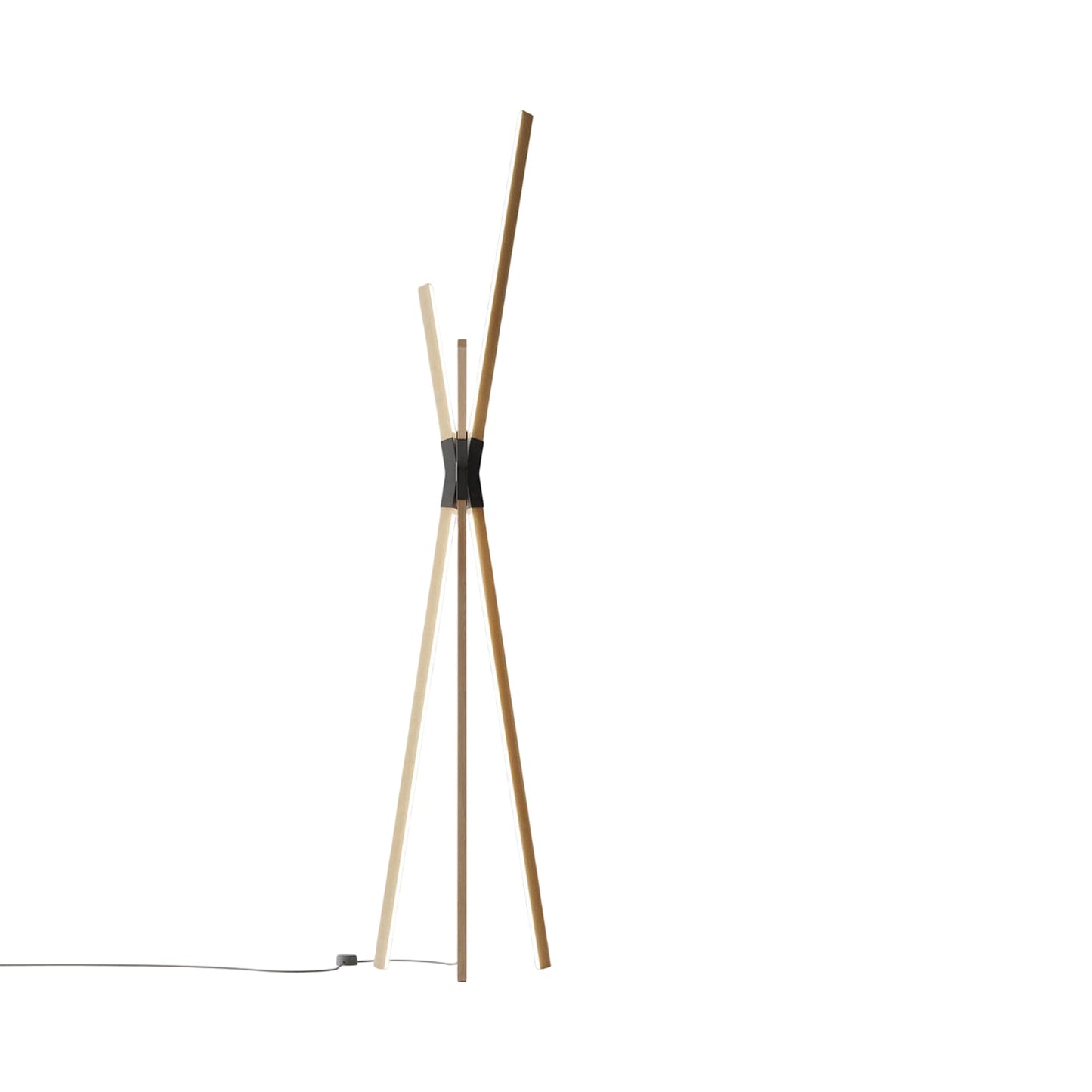 Bang LED Floor Lamp in Maple/Slate Grey.