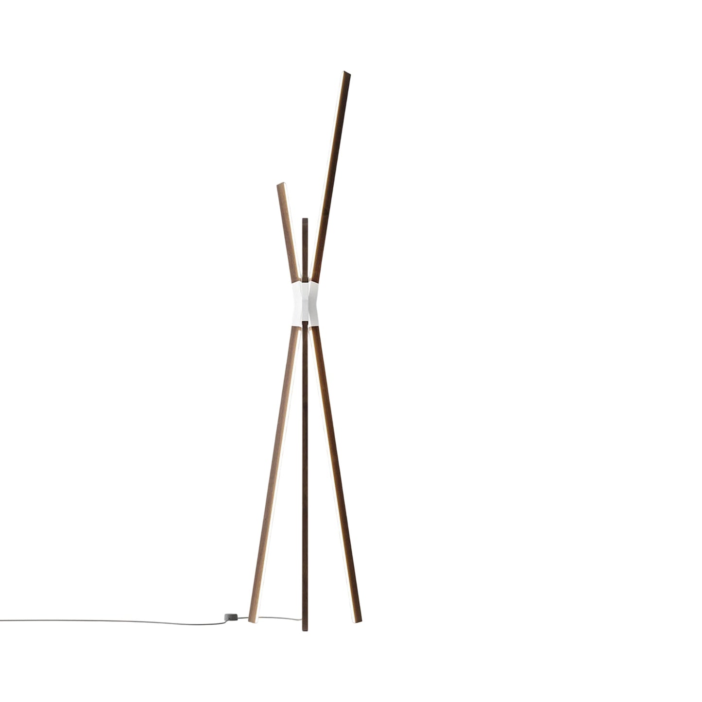 Bang LED Floor Lamp in American Walnut/White.