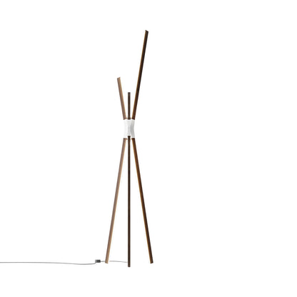 Bang LED Floor Lamp in American Walnut/White.