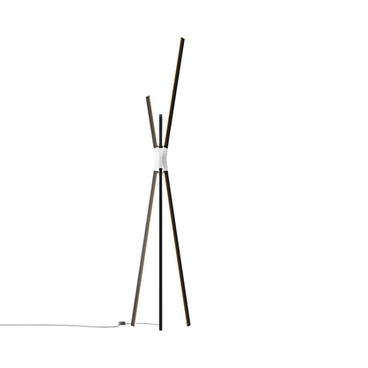 Bang LED Floor Lamp in Ebonized Oak/White.