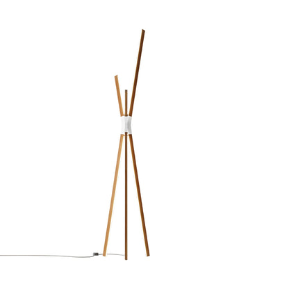 Bang LED Floor Lamp in Heart Pine (Reclaimed)/White.