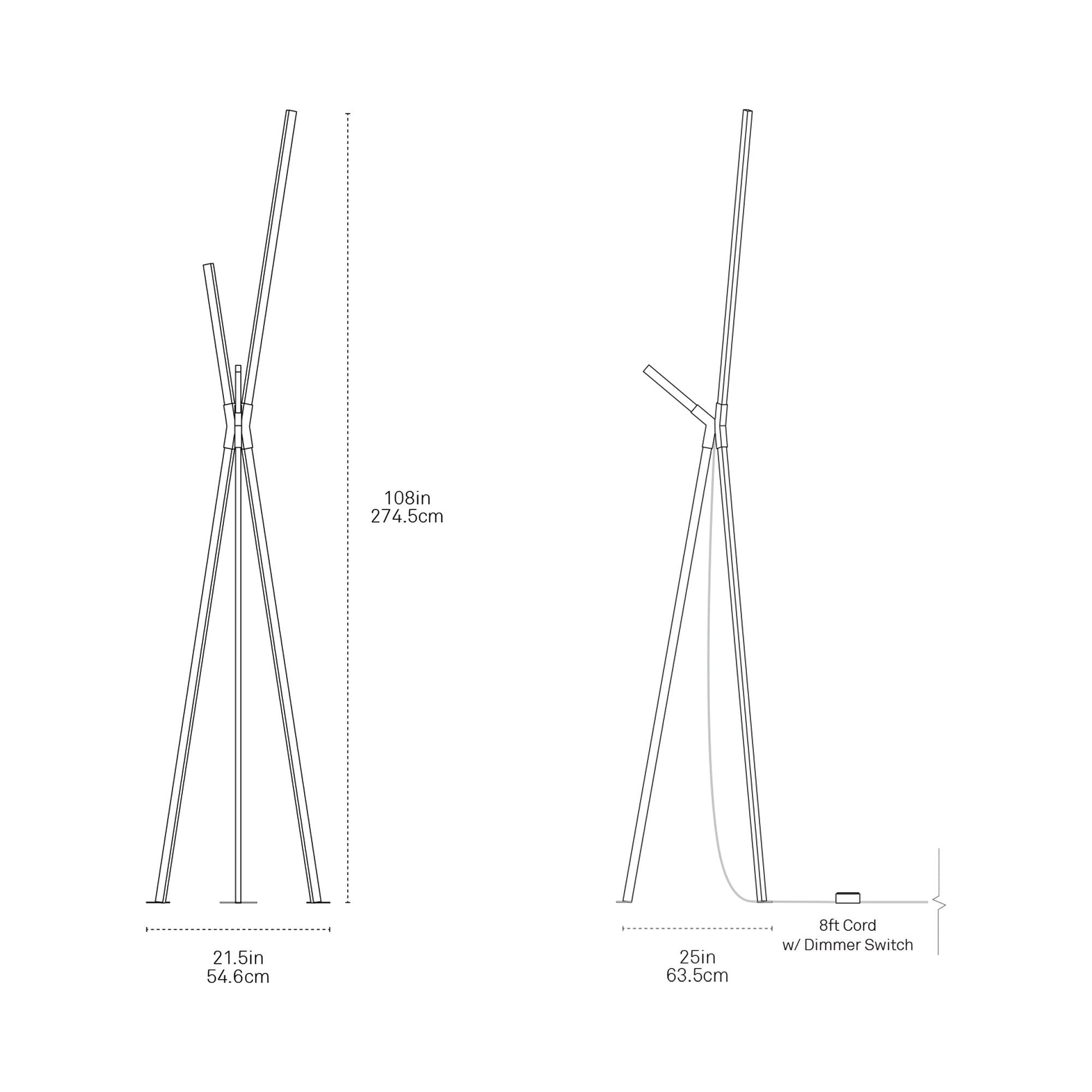 Bang LED Floor Lamp - line drawing.