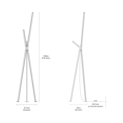 Bang LED Floor Lamp - line drawing.