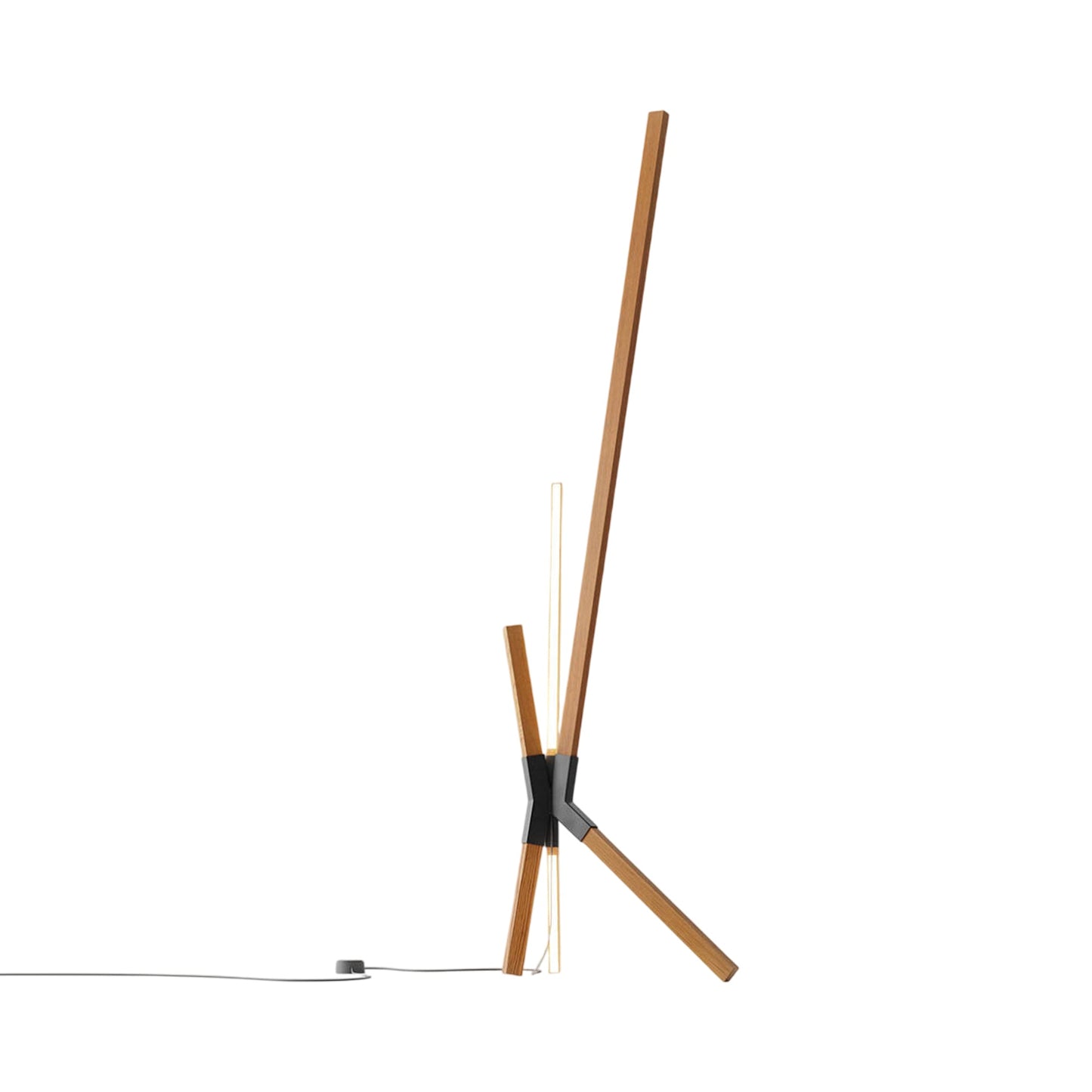 Bang LED Floor / Table Lamp in Heart Pine (Reclaimed)/Blackened.