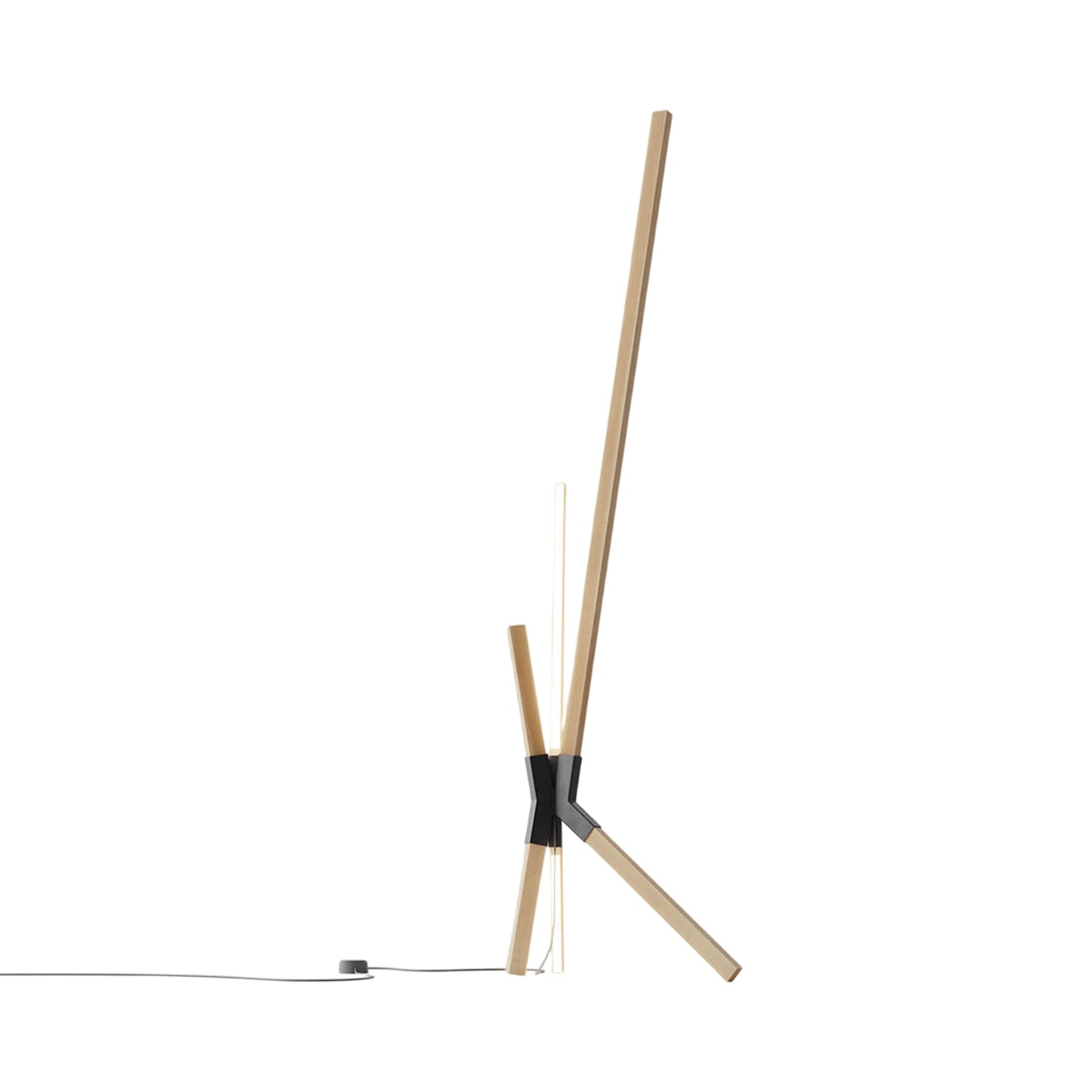 Bang LED Floor / Table Lamp in Maple/Blackened.