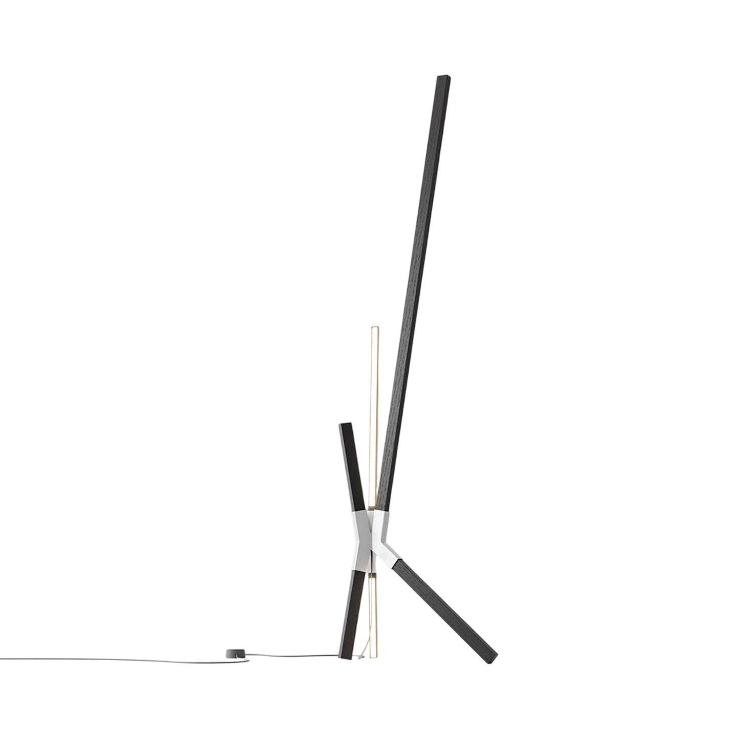 Bang LED Floor / Table Lamp in Ebonized Oak/Brushed Nickel.