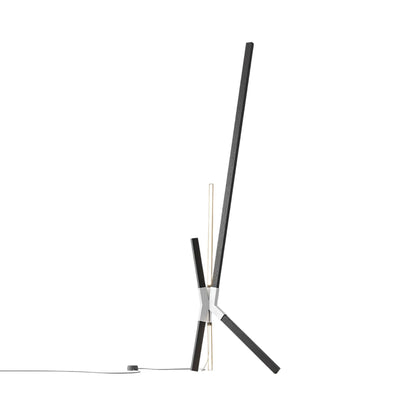 Bang LED Floor / Table Lamp in Ebonized Oak/Brushed Nickel.