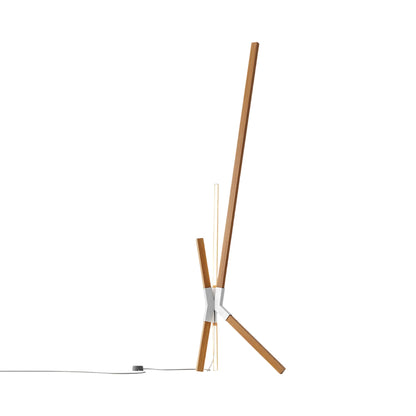 Bang LED Floor / Table Lamp in Heart Pine (Reclaimed)/Brushed Nickel.