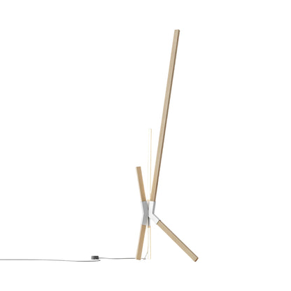Bang LED Floor / Table Lamp in Maple/Brushed Nickel.