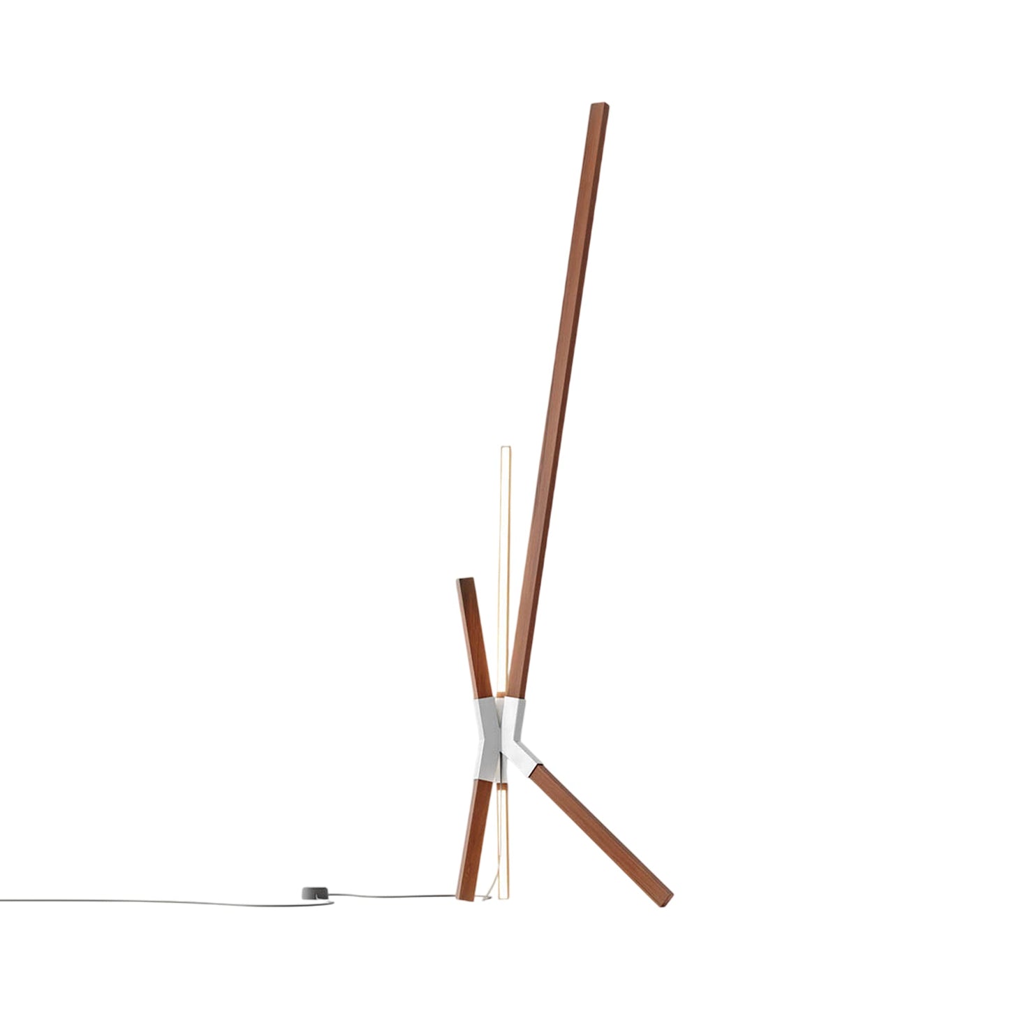 Bang LED Floor / Table Lamp in Water Tower Redwood/Brushed Nickel.