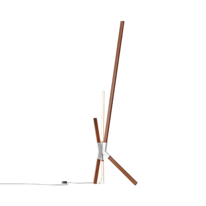 Bang LED Floor / Table Lamp in Water Tower Redwood/Brushed Nickel.