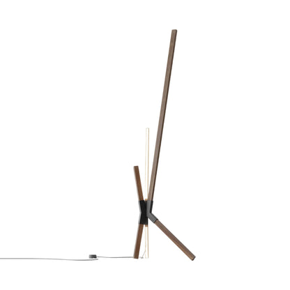 Bang LED Floor / Table Lamp in American Walnut/Matte Black.