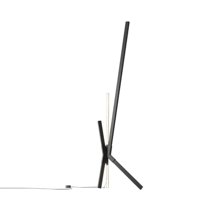 Bang LED Floor / Table Lamp in Ebonized Oak/Matte Black.
