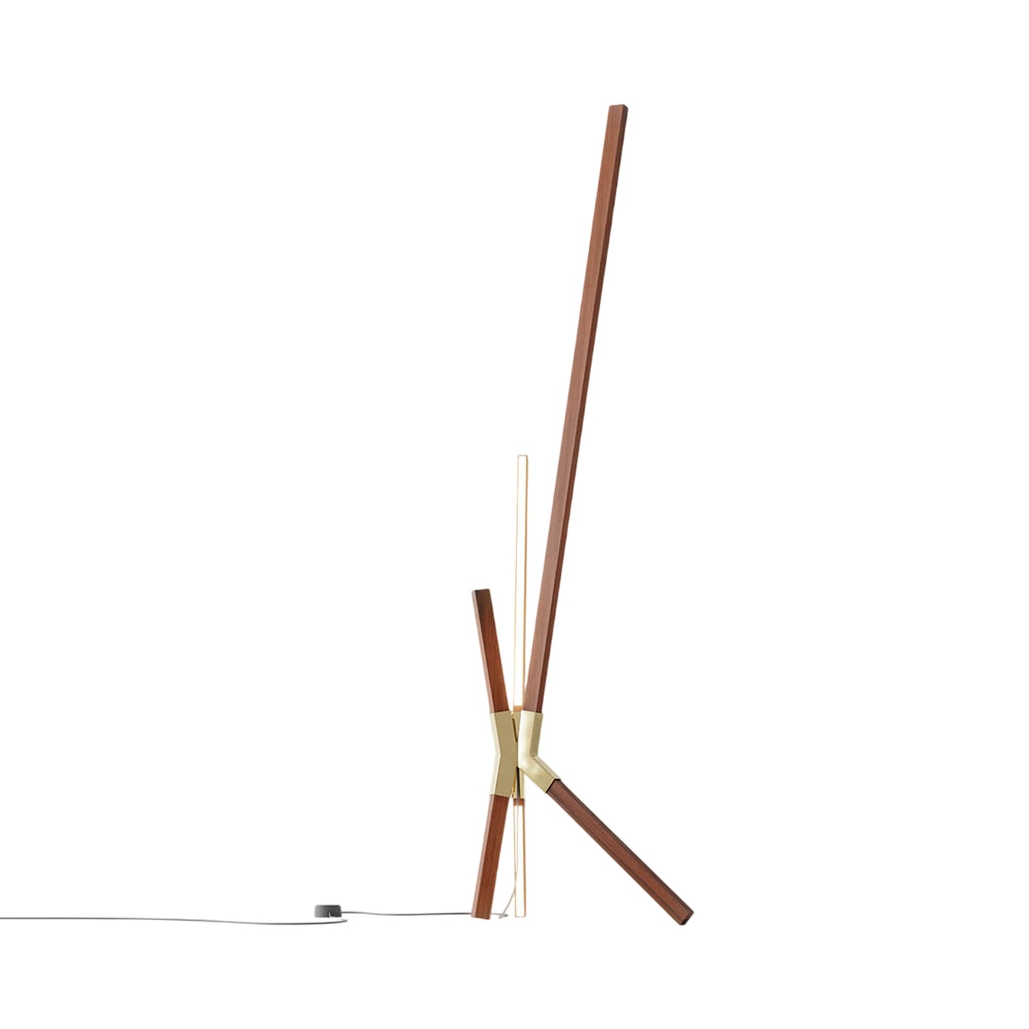 Bang LED Floor / Table Lamp in Water Tower Redwood/Polished Brass.
