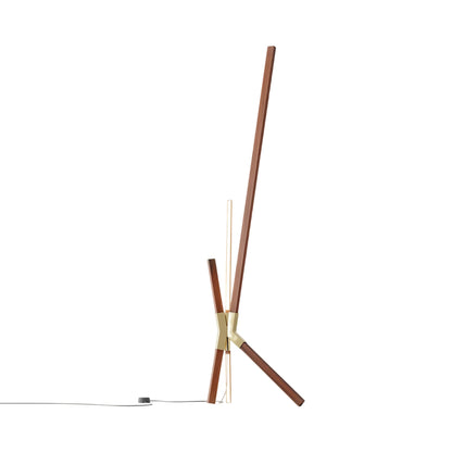 Bang LED Floor / Table Lamp in Water Tower Redwood/Polished Brass.