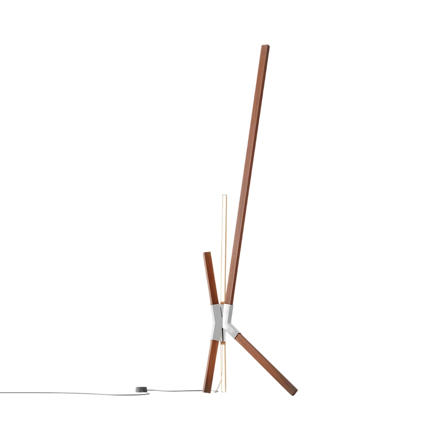 Bang LED Floor / Table Lamp in Water Tower Redwood/Polished Nickel.