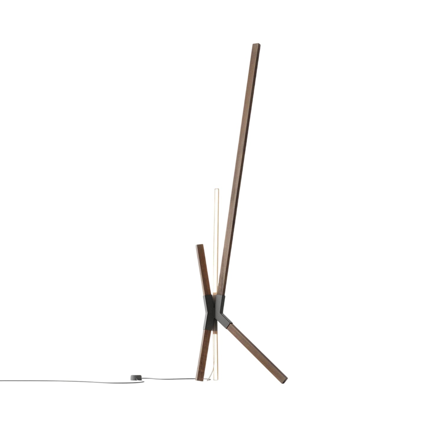 Bang LED Floor / Table Lamp in American Walnut/Slate Grey.