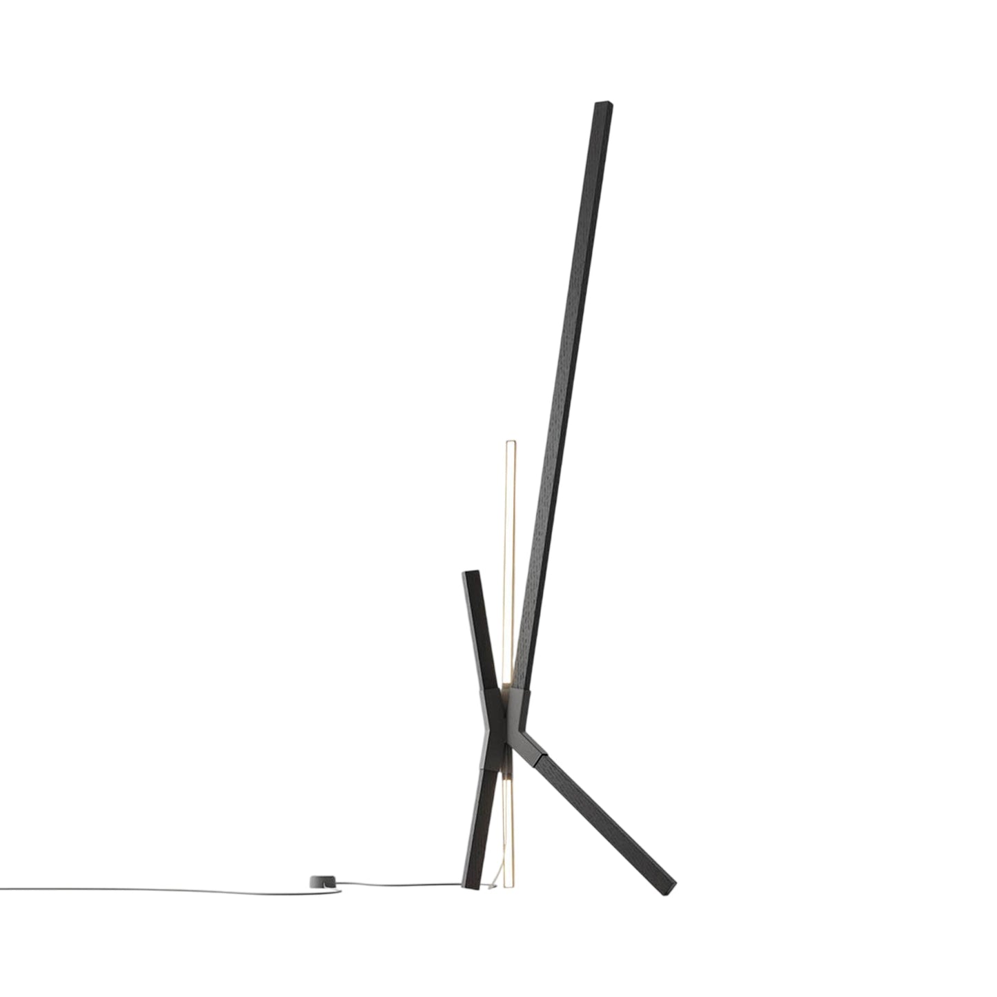 Bang LED Floor / Table Lamp in Ebonized Oak/Slate Grey.