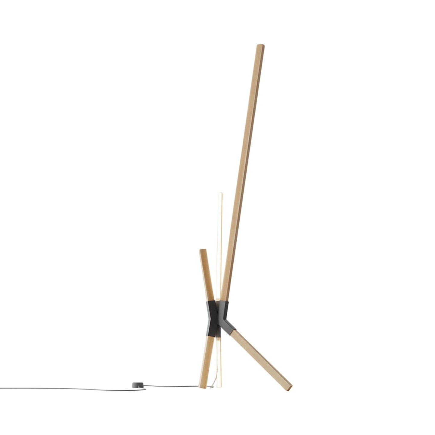 Bang LED Floor / Table Lamp in Maple/Slate Grey.