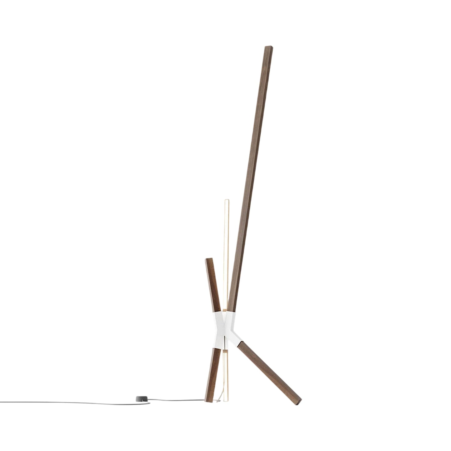 Bang LED Floor / Table Lamp in American Walnut/White.