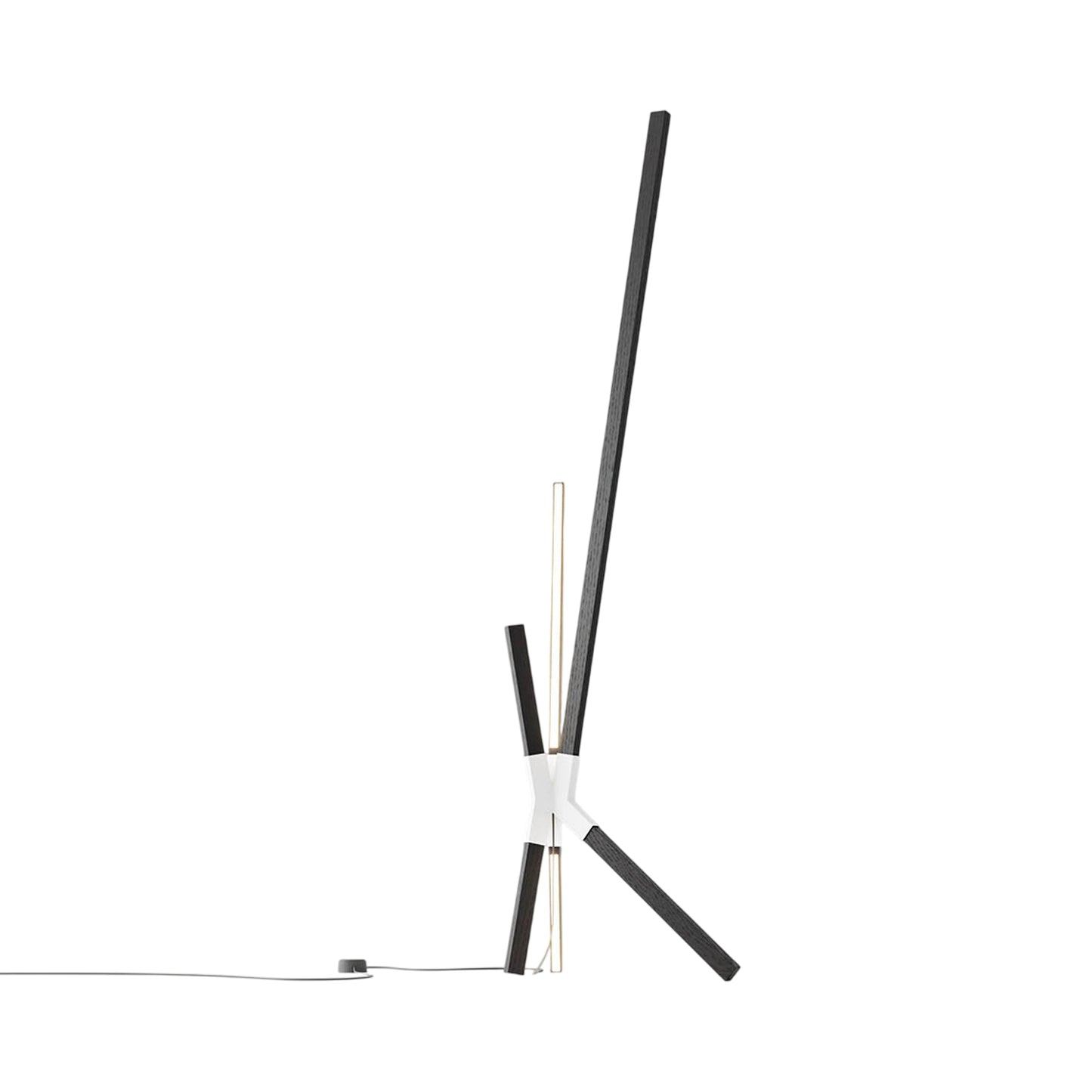 Bang LED Floor / Table Lamp in Ebonized Oak/White.