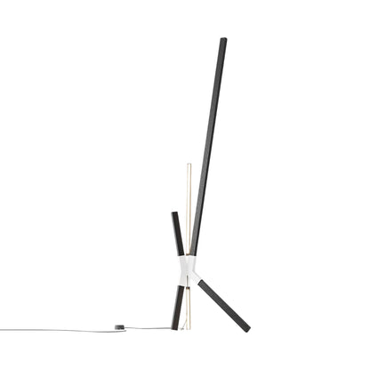 Bang LED Floor / Table Lamp in Ebonized Oak/White.