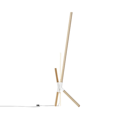 Bang LED Floor / Table Lamp in Maple/White.