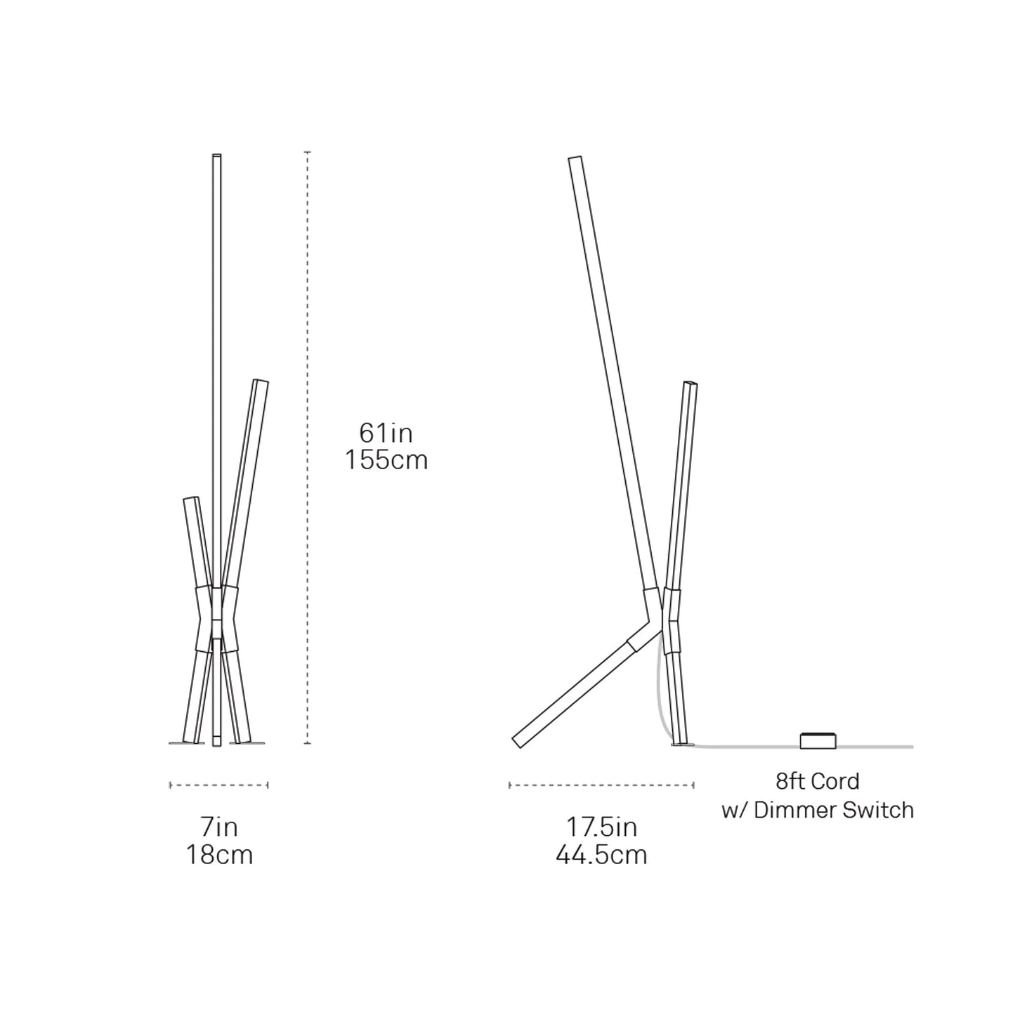 Bang LED Floor / Table Lamp - line drawing.