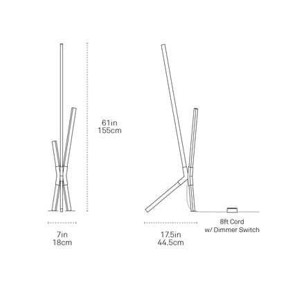 Bang LED Floor / Table Lamp - line drawing.