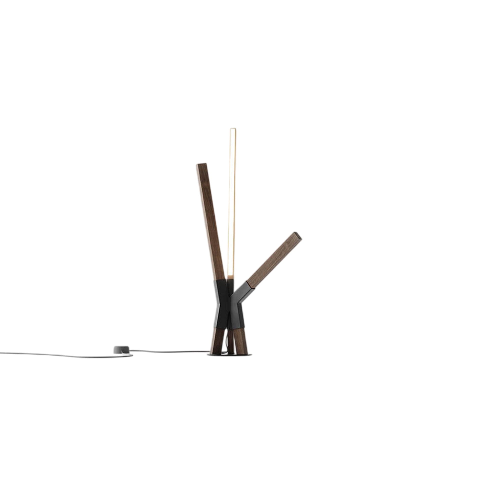 Bang LED Table Lamp in American Walnut/Blackened.