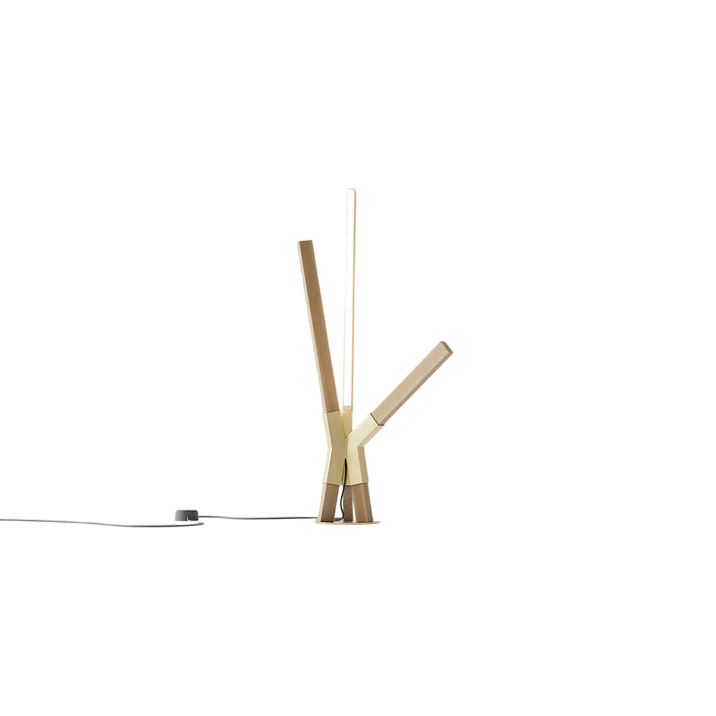 Bang LED Table Lamp in Maple/Brushed Brass.