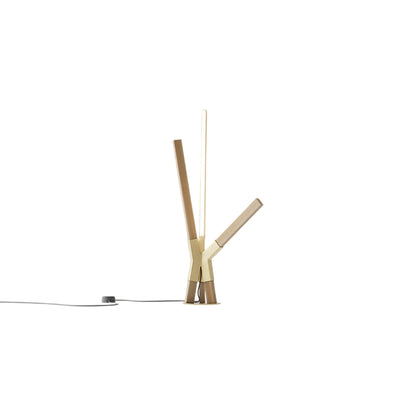 Bang LED Table Lamp in Maple/Brushed Brass.