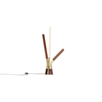 Bang LED Table Lamp in Water Tower Redwood/Brushed Brass.
