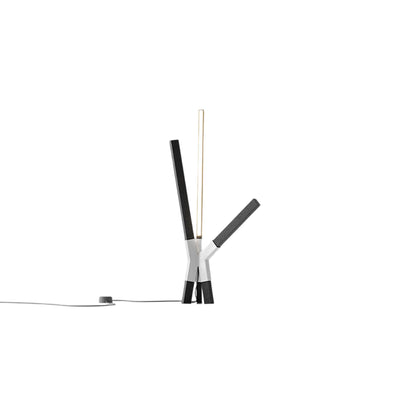 Bang LED Table Lamp in Ebonized Oak/Brushed Nickel.