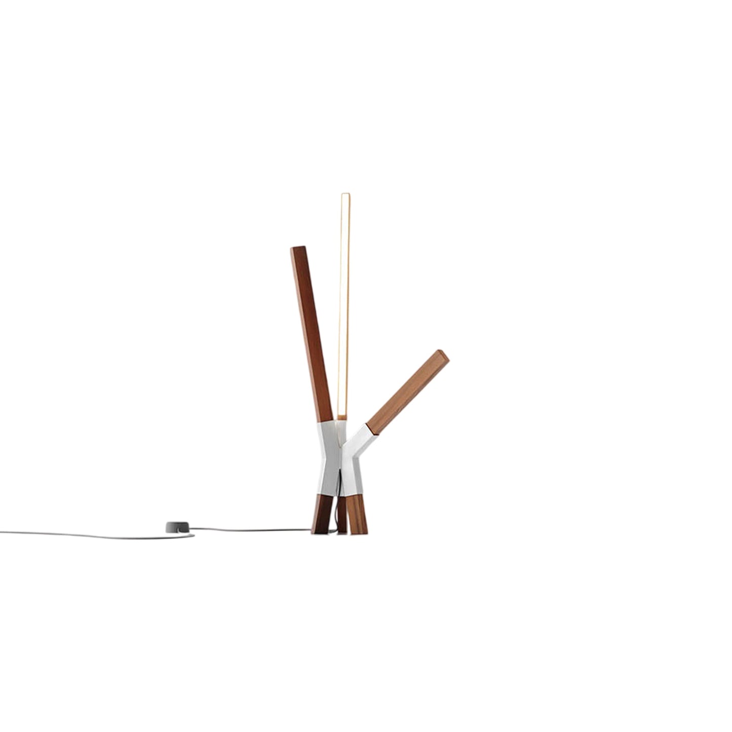 Bang LED Table Lamp in Water Tower Redwood/Brushed Nickel.