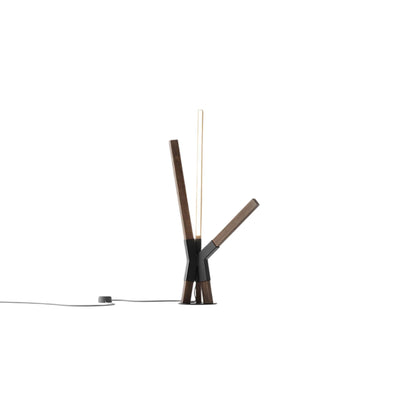 Bang LED Table Lamp in American Walnut/Matte Black.