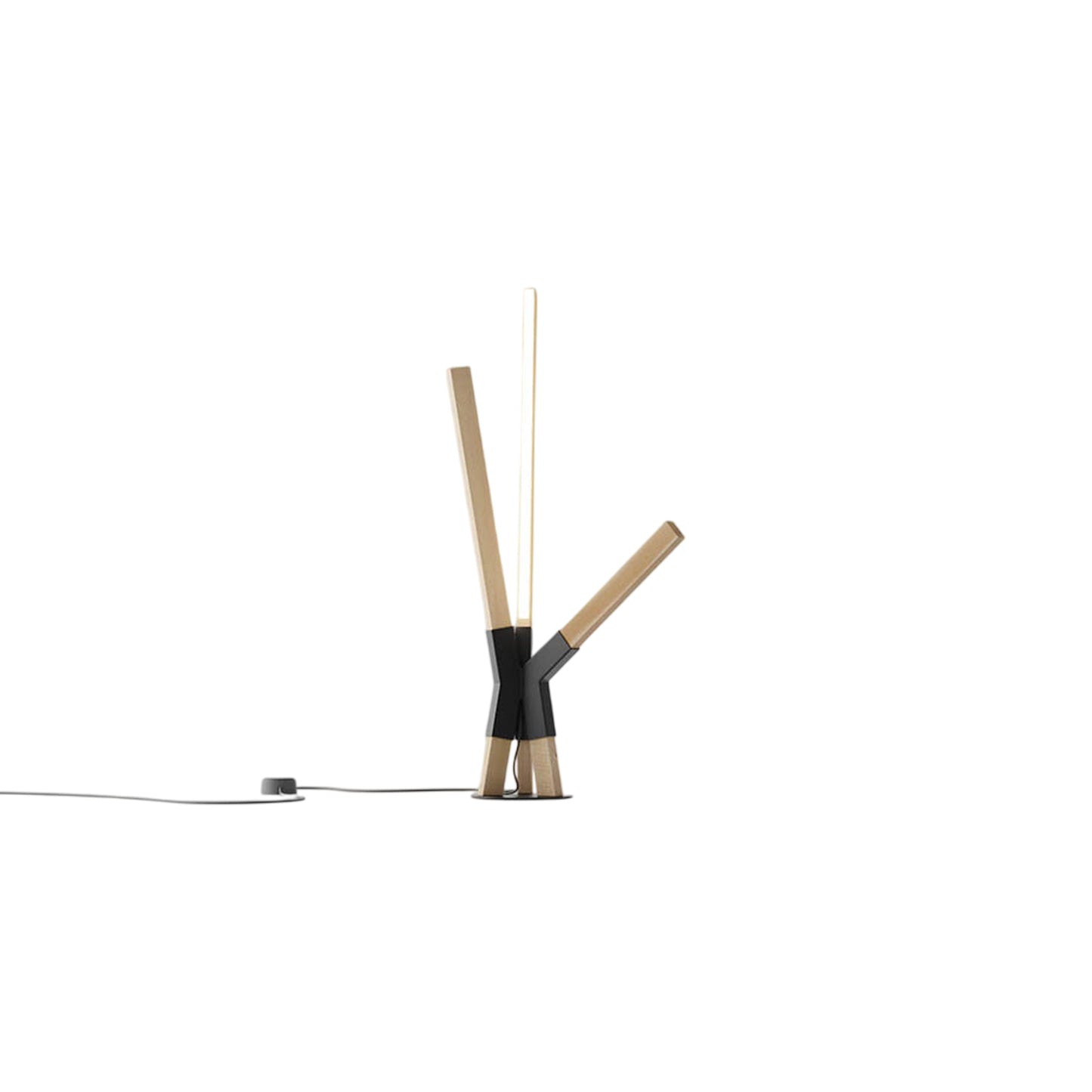 Bang LED Table Lamp in Maple/Matte Black.