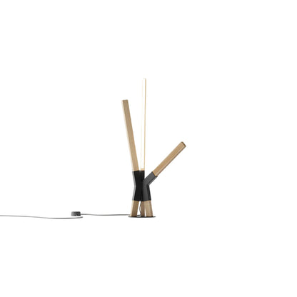 Bang LED Table Lamp in Maple/Matte Black.