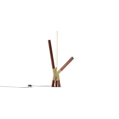 Bang LED Table Lamp in Water Tower Redwood/Polished Brass.