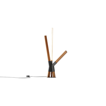 Bang LED Table Lamp in Heart Pine (Reclaimed)/Slate Grey.
