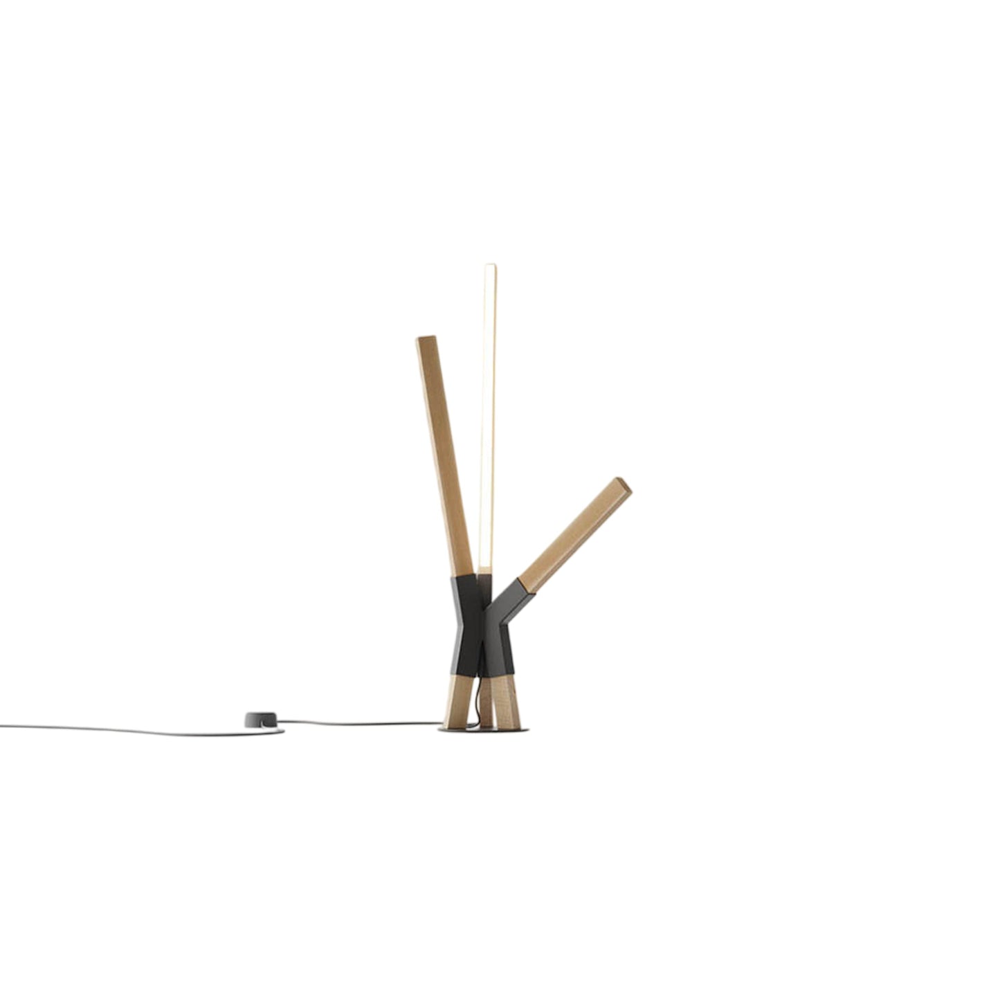 Bang LED Table Lamp in Maple/Slate Grey.
