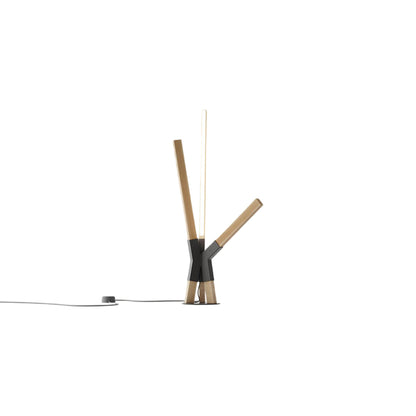 Bang LED Table Lamp in Maple/Slate Grey.