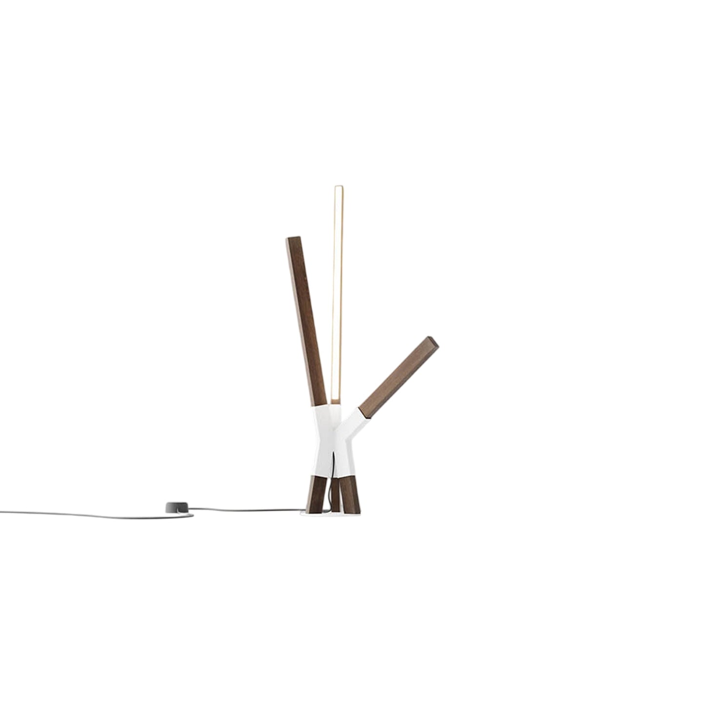 Bang LED Table Lamp in American Walnut/White.